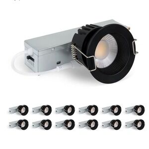 Zouzai Black 2 Inch Recessed LED Downlight 12 Pack 8W Dimmable‎ 5CCT Selectable